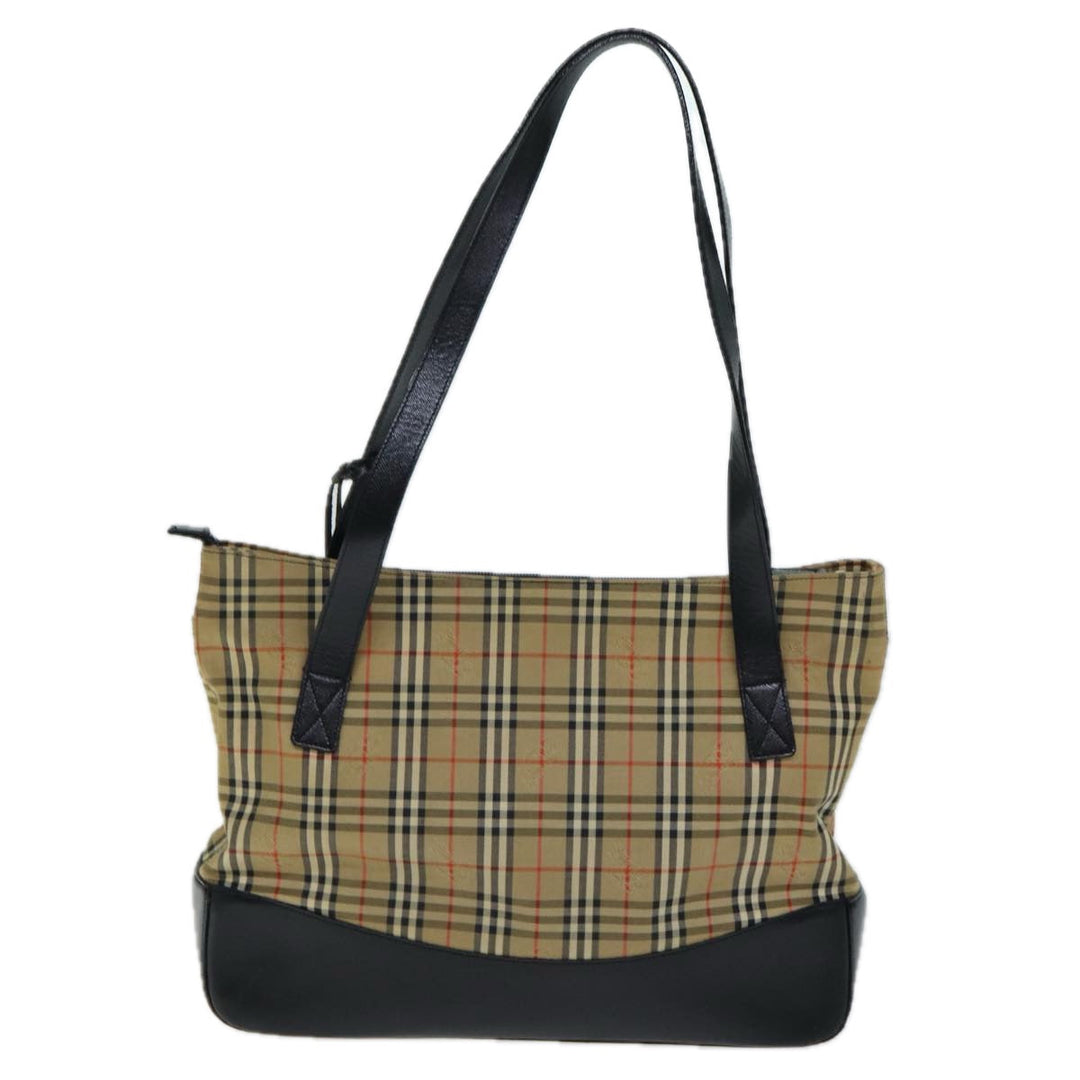 BurberrySs Nova Check Tote Bag Canvas Beige Auth ep4691