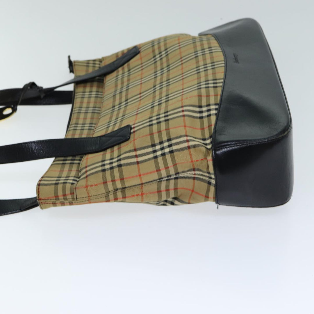 BurberrySs Nova Check Tote Bag Canvas Beige Auth ep4691