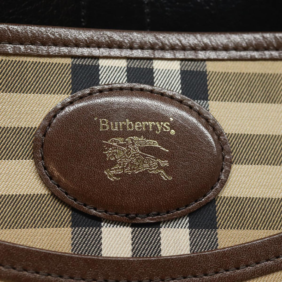 BurberrySs Nova Check Shoulder Bag Canvas Beige Auth ep4701