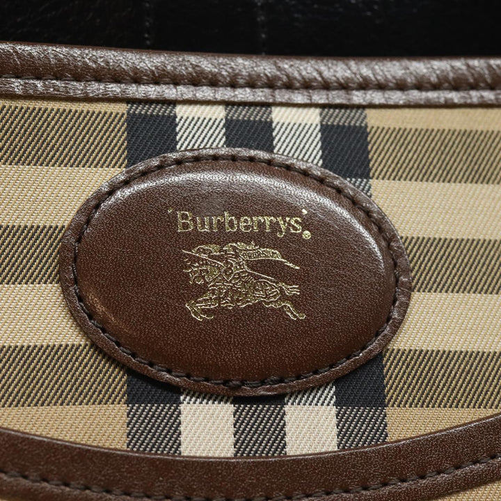 BurberrySs Nova Check Shoulder Bag Canvas Beige Auth ep4701