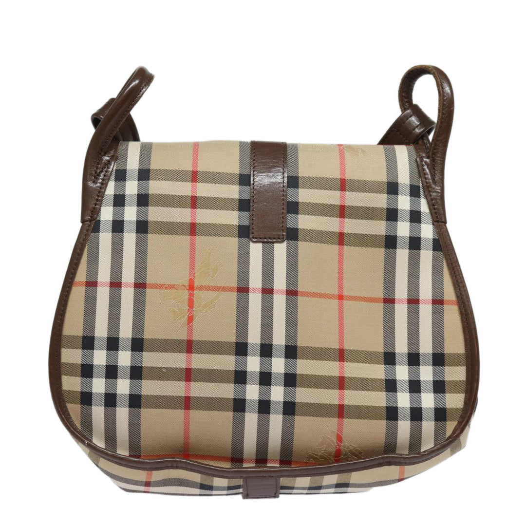 BurberrySs Nova Check Shoulder Bag Canvas Beige Auth ep4701