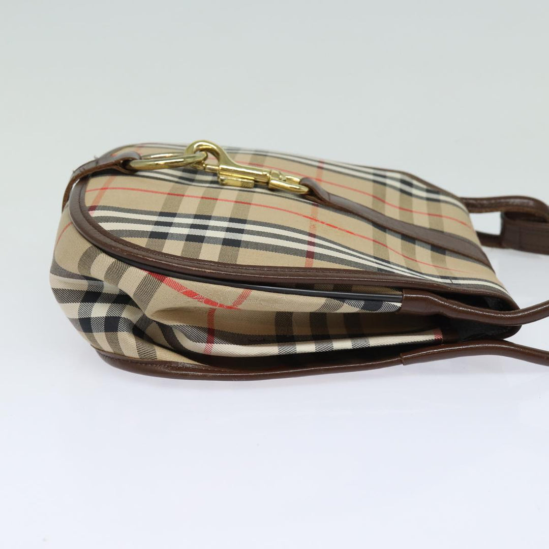 BurberrySs Nova Check Shoulder Bag Canvas Beige Auth ep4701