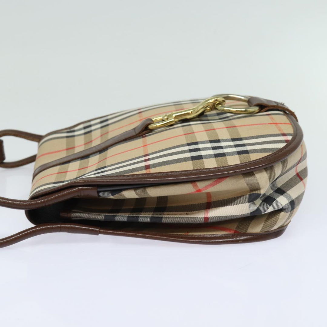BurberrySs Nova Check Shoulder Bag Canvas Beige Auth ep4701