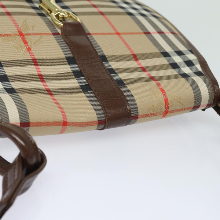 BurberrySs Nova Check Shoulder Bag Canvas Beige Auth ep4701