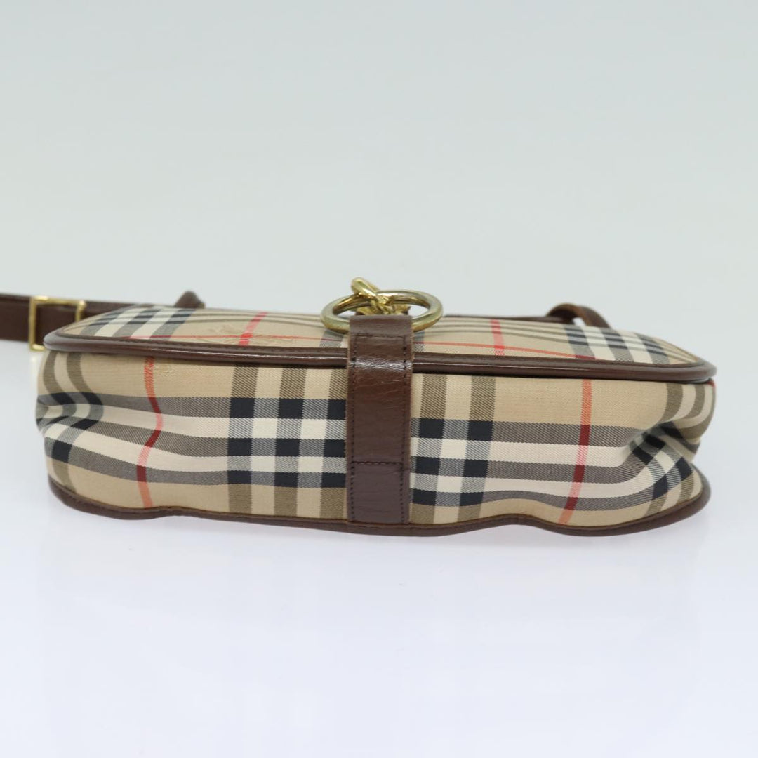Top Quality BurberrySs Nova Check Shoulder Bag Canvas Beige Auth ep4701