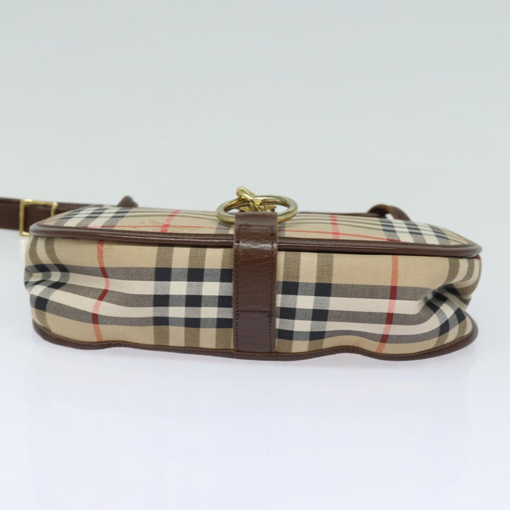 BurberrySs Nova Check Shoulder Bag Canvas Beige Auth ep4701