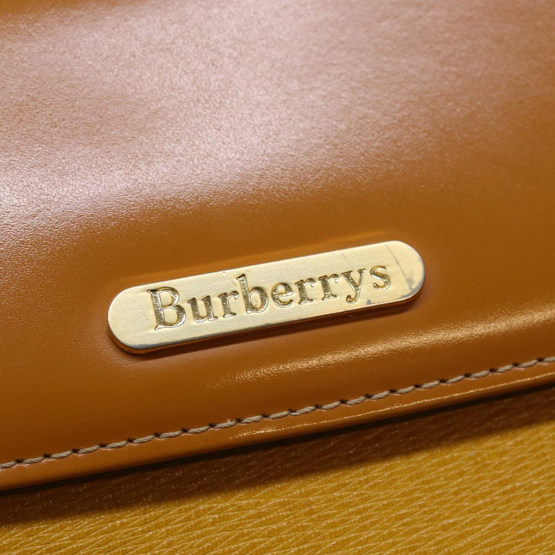 BurberrySs Hand Bag Leather Yellow Auth ep4711