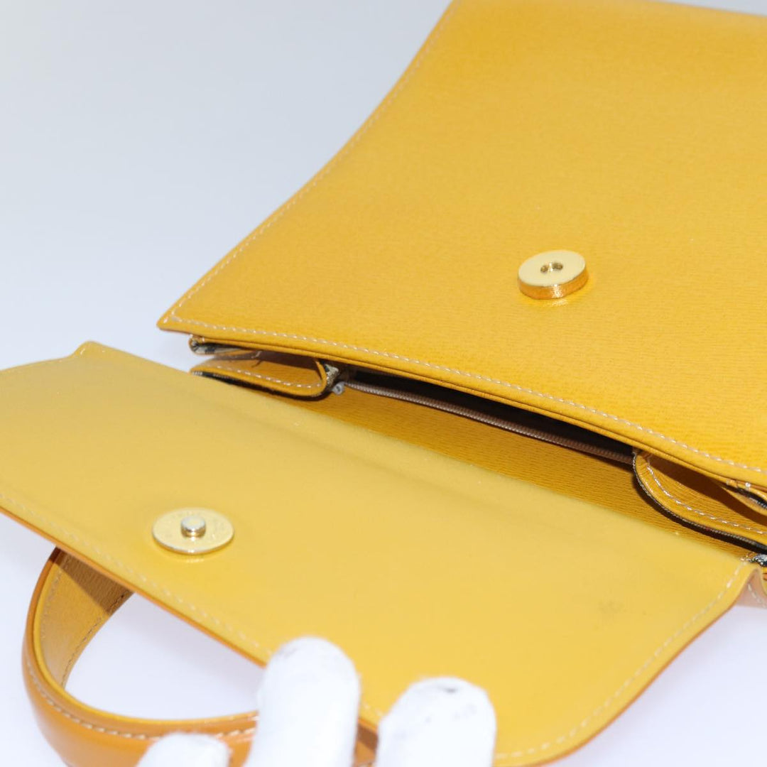 BurberrySs Hand Bag Leather Yellow Auth ep4711