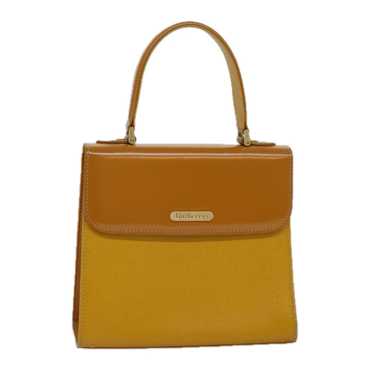 BurberrySs Hand Bag Leather Yellow Auth ep4711