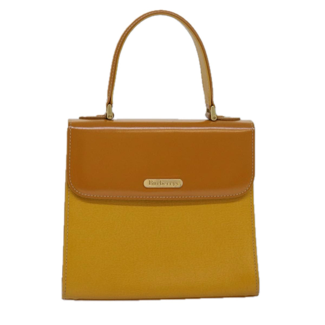 BurberrySs Hand Bag Leather Yellow Auth ep4711