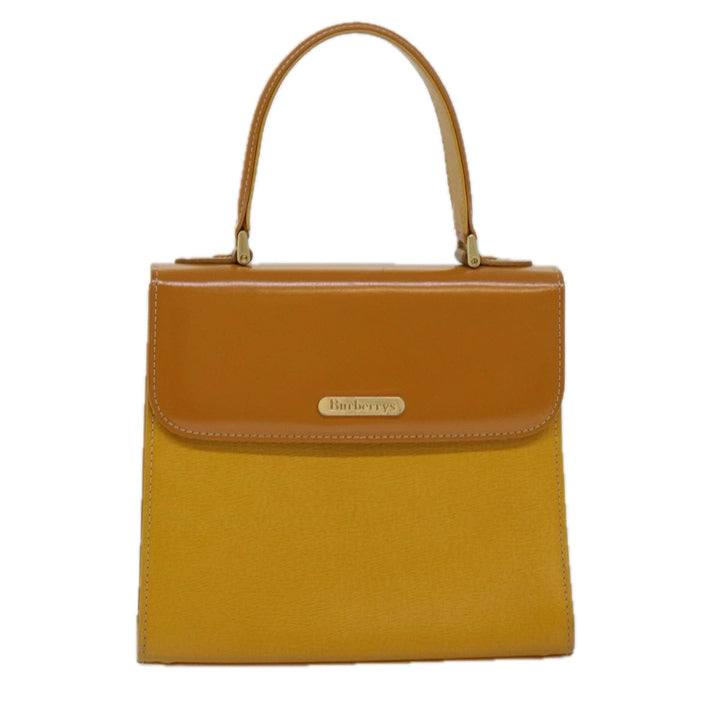 BurberrySs Hand Bag Leather Yellow Auth ep4711