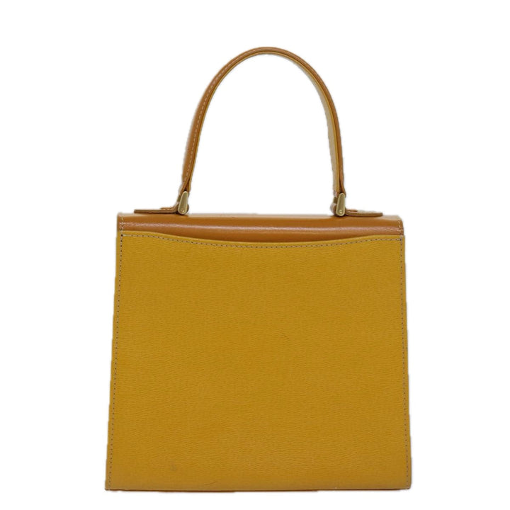 BurberrySs Hand Bag Leather Yellow Auth ep4711