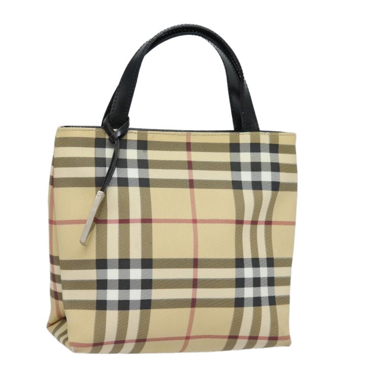Burberry Nova Check Hand Bag PVC Beige Auth ep4717