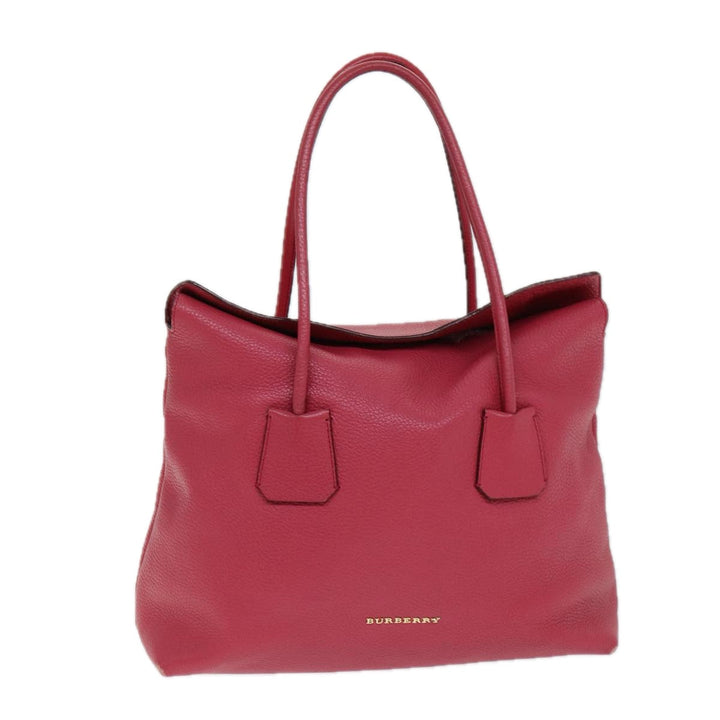Burberry Hand Bag Leather Pink Auth ep4719