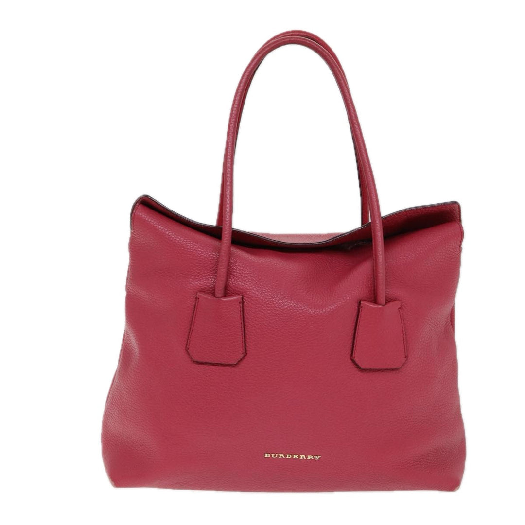 Burberry Hand Bag Leather Pink Auth ep4719