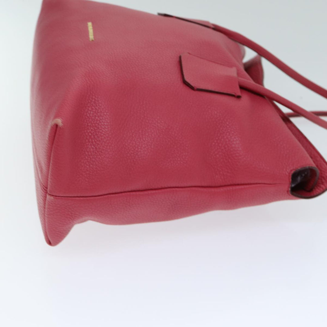 Burberry Hand Bag Leather Pink Auth ep4719