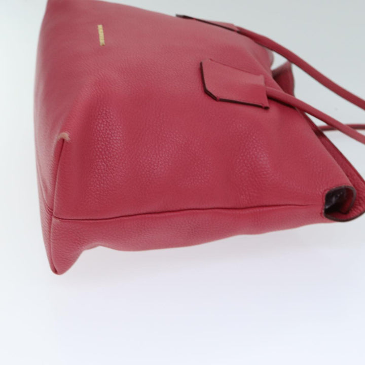 Burberry Hand Bag Leather Pink Auth ep4719