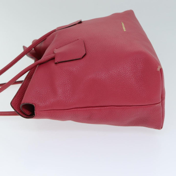 Burberry Hand Bag Leather Pink Auth ep4719