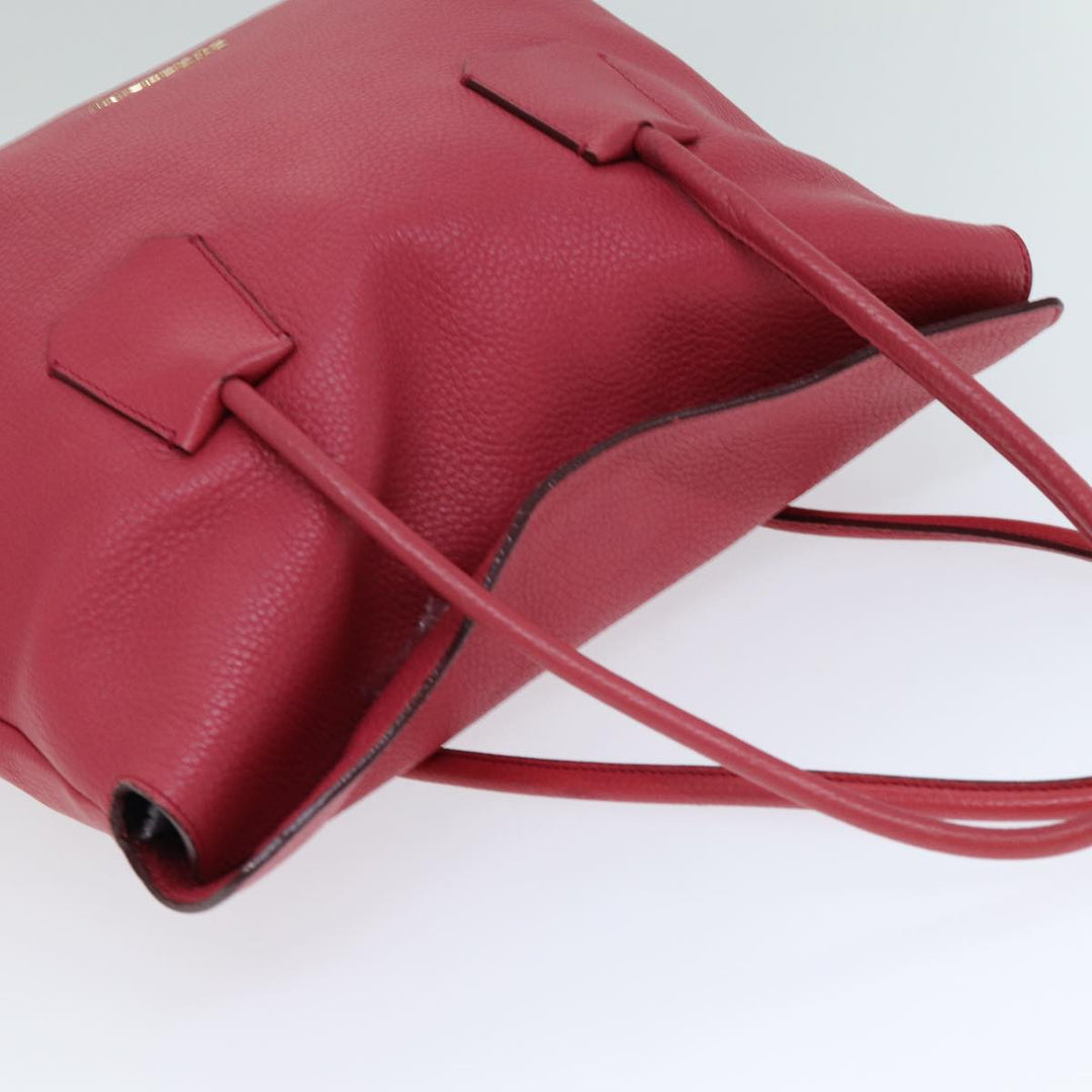 Burberry Hand Bag Leather Pink Auth ep4719