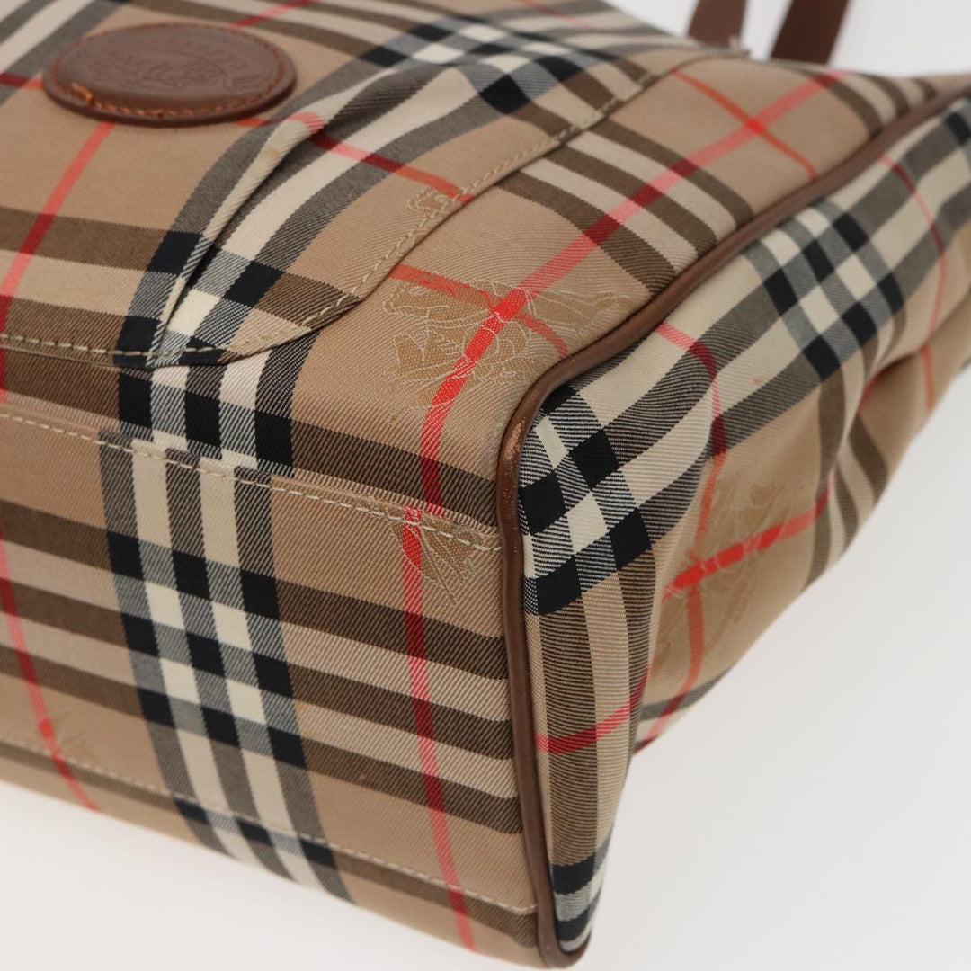 BurberrySs Nova Check Tote Bag Canvas Beige Auth ep4723