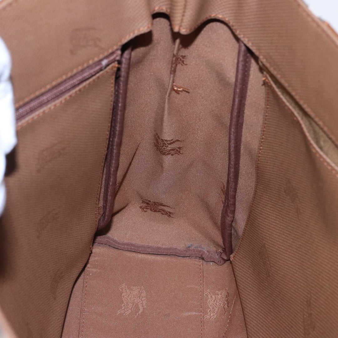 BurberrySs Nova Check Tote Bag Canvas Beige Auth ep4723