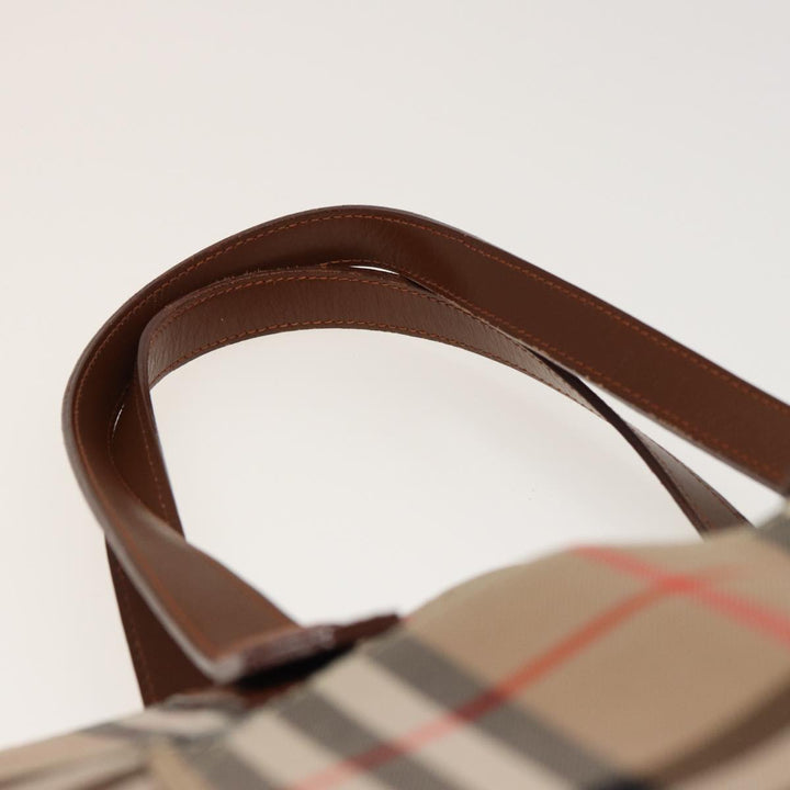 BurberrySs Nova Check Tote Bag Canvas Beige Auth ep4723