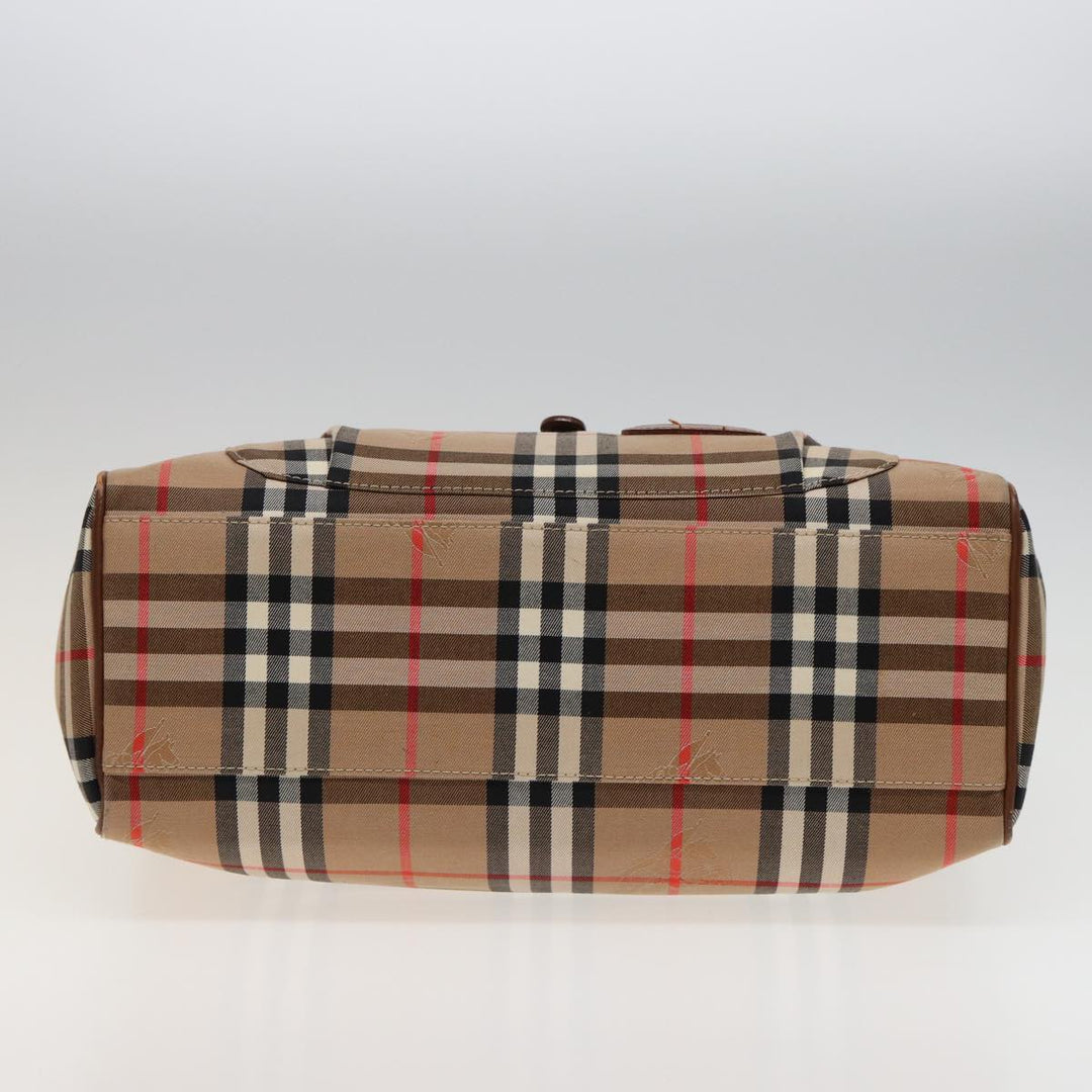 BurberrySs Nova Check Tote Bag Canvas Beige Auth ep4723