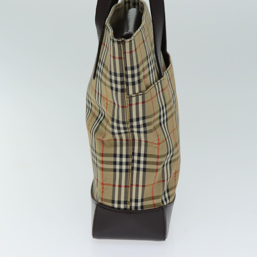 BurberrySs Nova Check Tote Bag Canvas Beige Auth ep4730