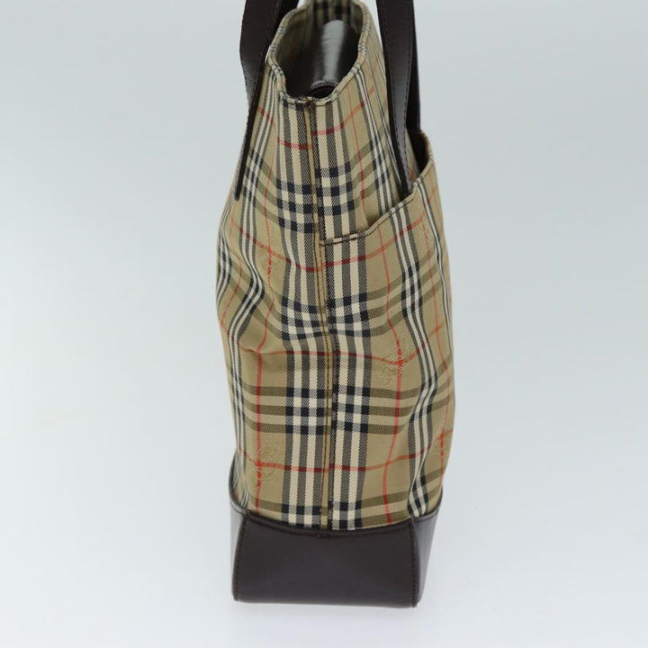 BurberrySs Nova Check Tote Bag Canvas Beige Auth ep4730