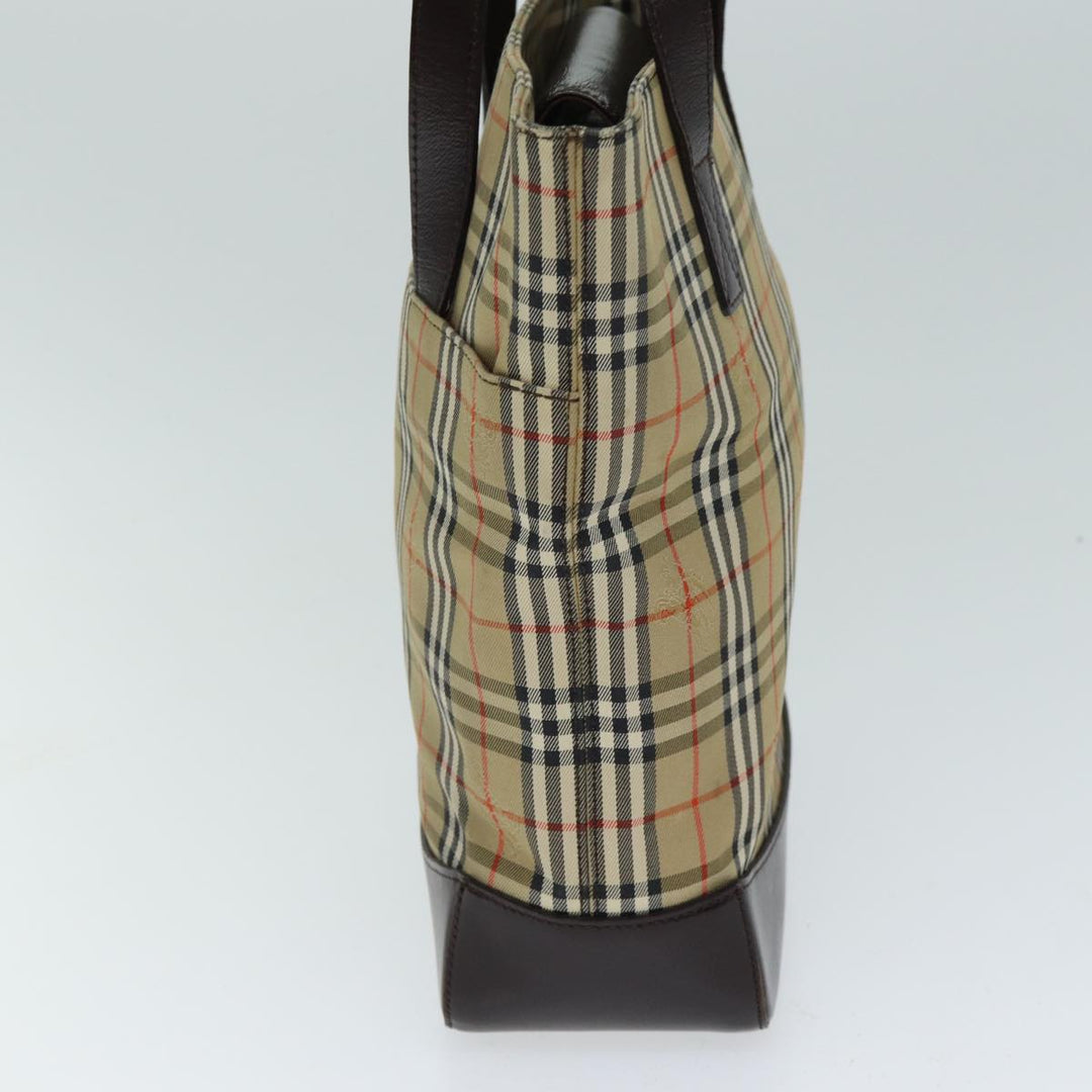 BurberrySs Nova Check Tote Bag Canvas Beige Auth ep4730