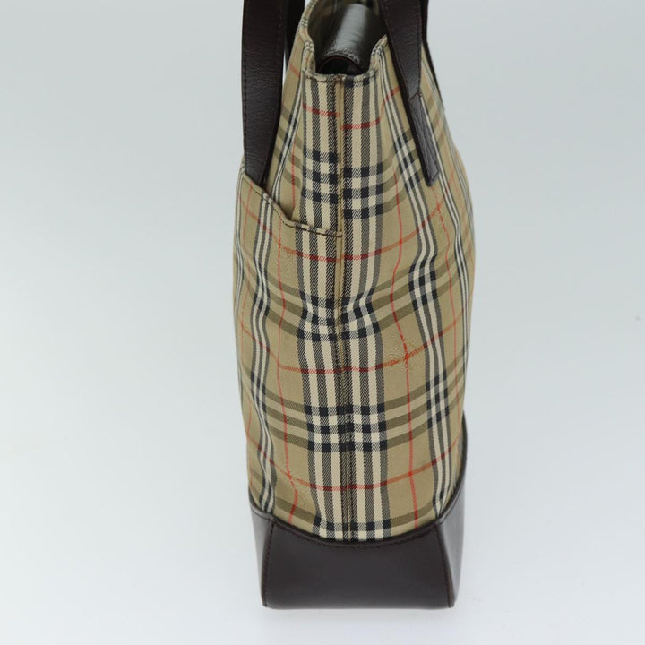 BurberrySs Nova Check Tote Bag Canvas Beige Auth ep4730