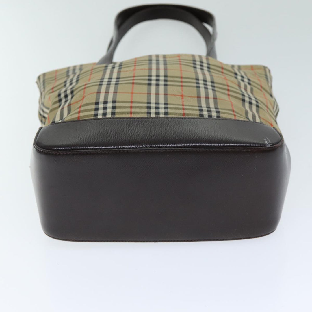 BurberrySs Nova Check Tote Bag Canvas Beige Auth ep4730