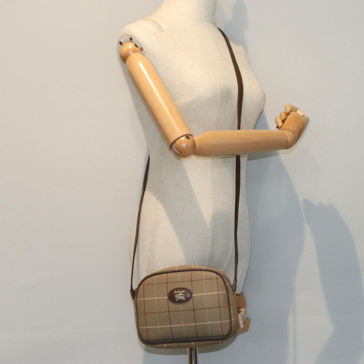 BurberrySs Nova Check Shoulder Bag Canvas Beige Auth ep4737