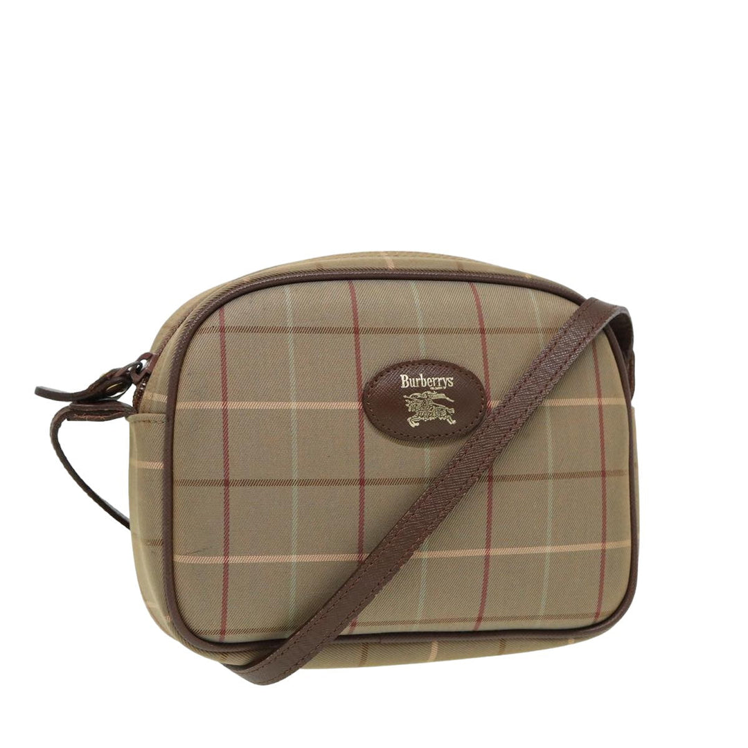 BurberrySs Nova Check Shoulder Bag Canvas Beige Auth ep4737
