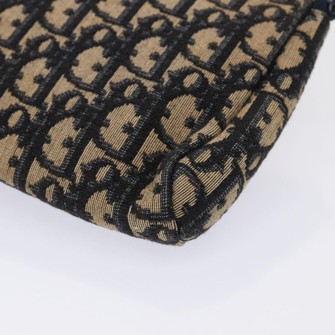 CHRISTIAN Top quality Dior Trotter Canvas Clutch Bag Navy Auth ep4801