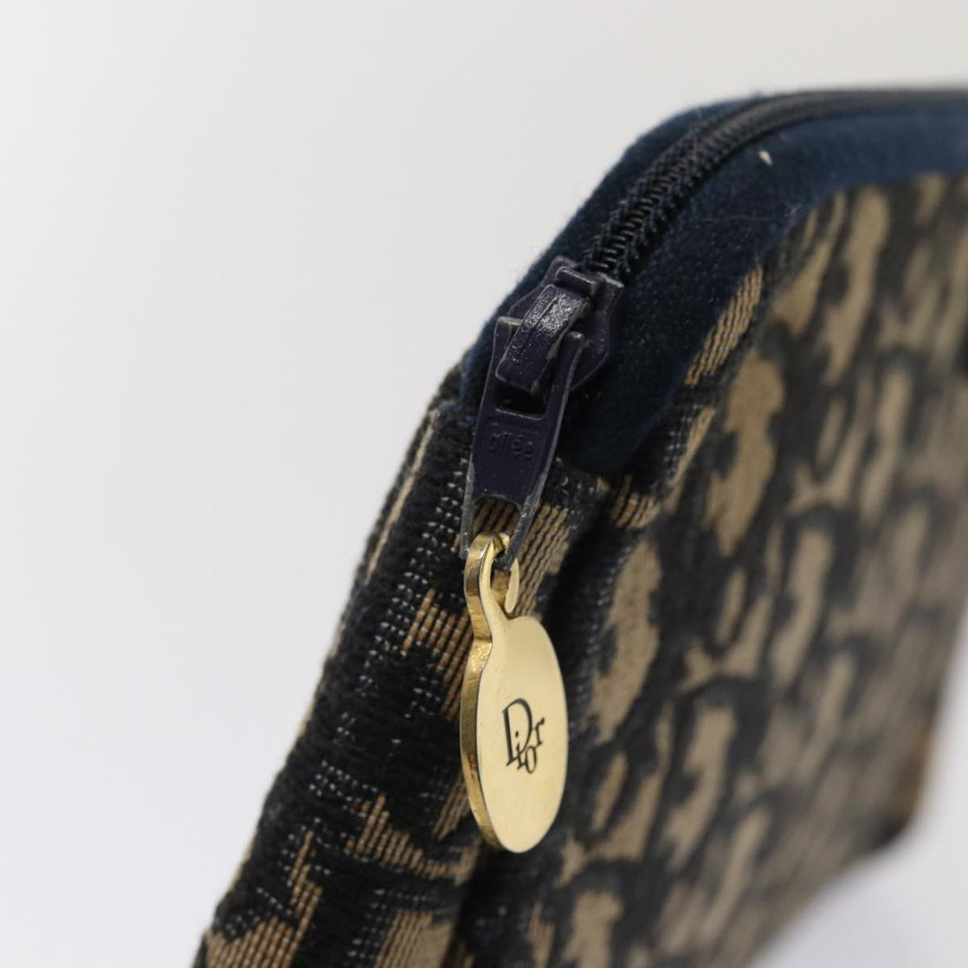 CHRISTIAN Top quality Dior Trotter Canvas Clutch Bag Navy Auth ep4801