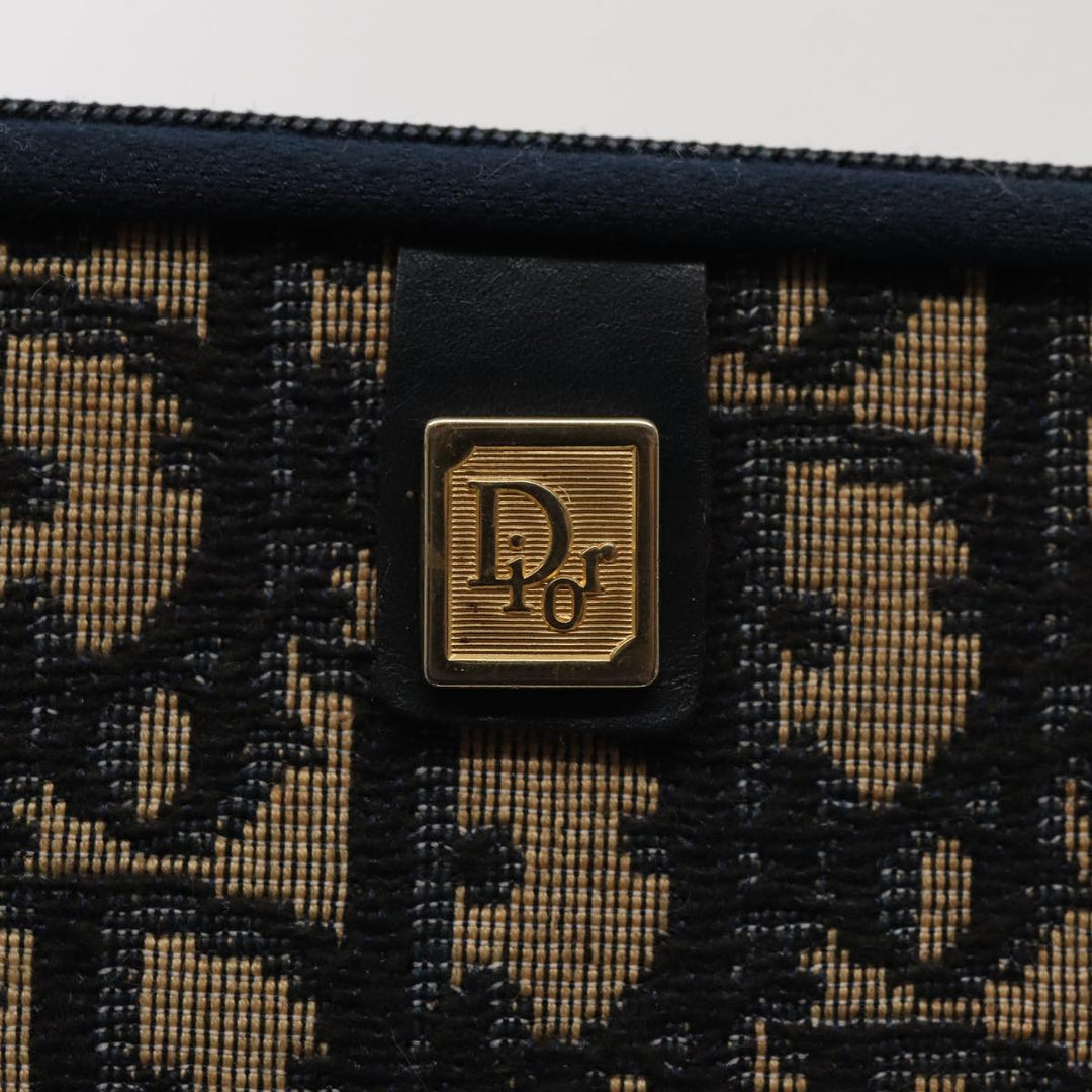 CHRISTIAN Top quality Dior Trotter Canvas Clutch Bag Navy Auth ep4801