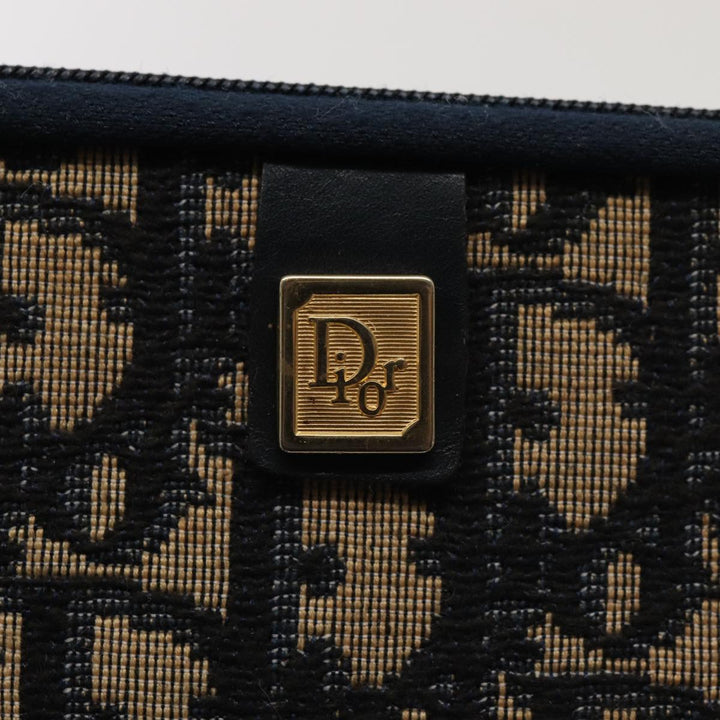 CHRISTIAN Top quality Dior Trotter Canvas Clutch Bag Navy Auth ep4801