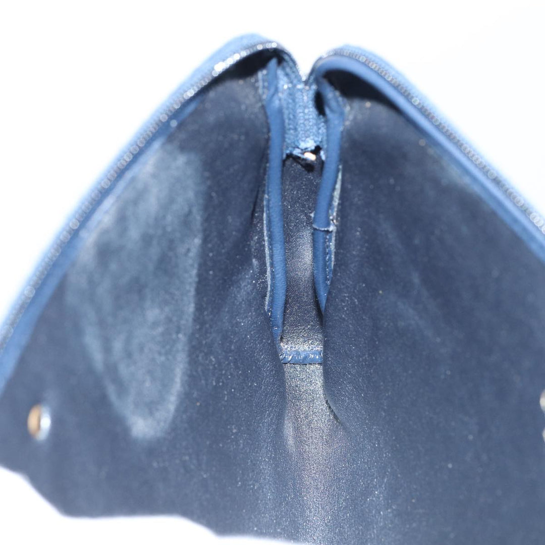 CHRISTIAN Top quality Dior Trotter Canvas Clutch Bag Navy Auth ep4801