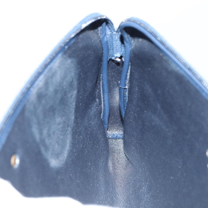 CHRISTIAN Top quality Dior Trotter Canvas Clutch Bag Navy Auth ep4801