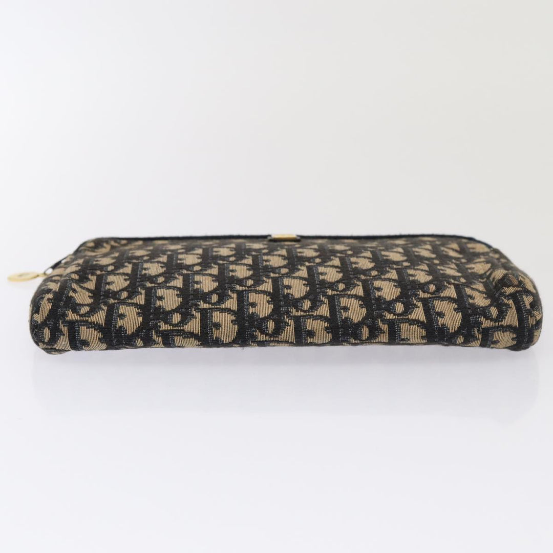 CHRISTIAN Top quality Dior Trotter Canvas Clutch Bag Navy Auth ep4801