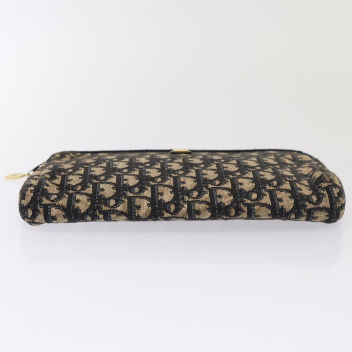 CHRISTIAN Top quality Dior Trotter Canvas Clutch Bag Navy Auth ep4801