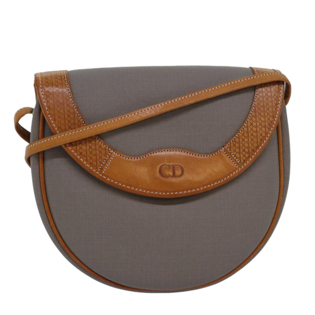 CHRISTIAN Top quality Dior Shoulder Bag PVC Gray Auth ep4807