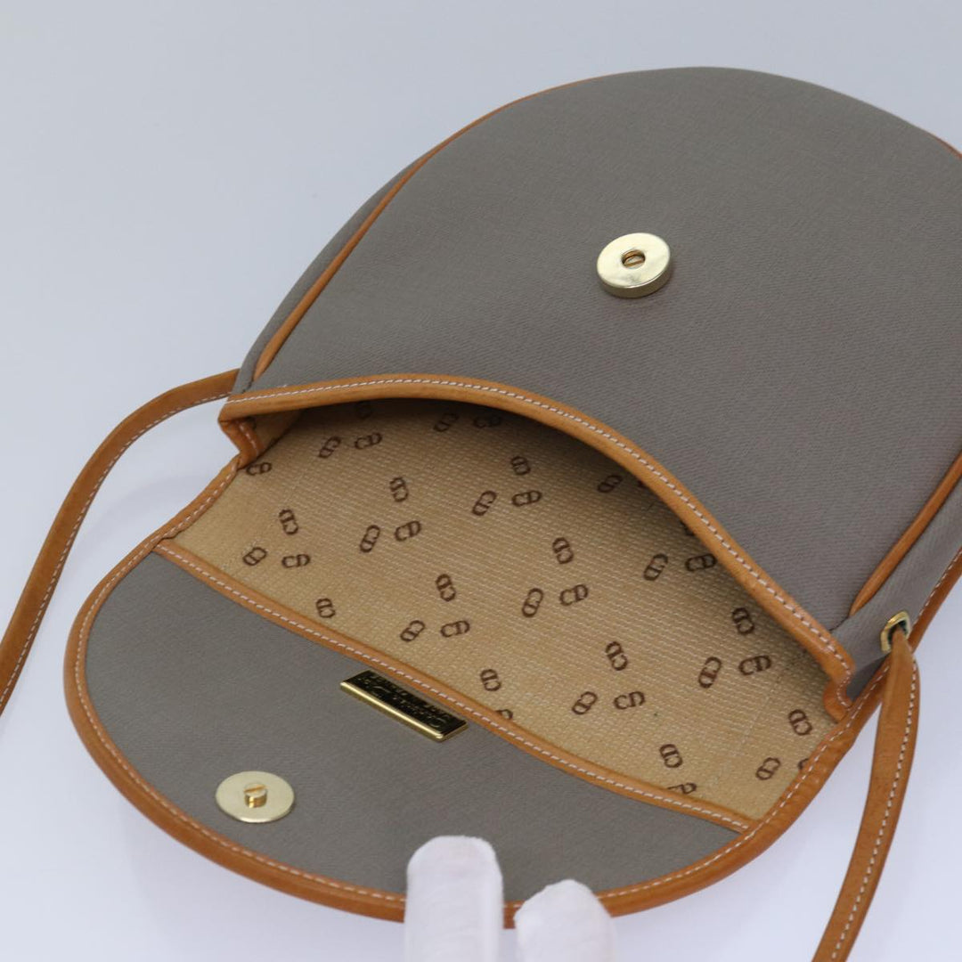 CHRISTIAN Top quality Dior Shoulder Bag PVC Gray Auth ep4807