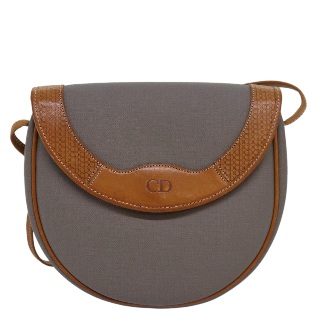 CHRISTIAN Top quality Dior Shoulder Bag PVC Gray Auth ep4807