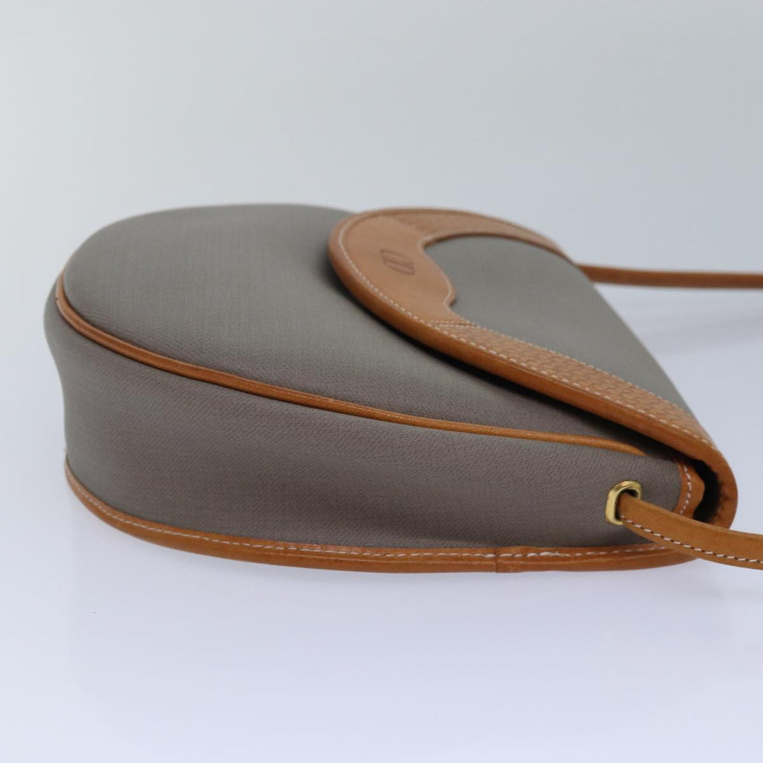CHRISTIAN Dior Shoulder Bag PVC Gray Auth ep4807
