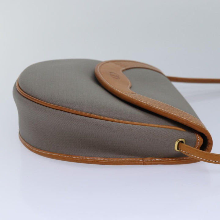 CHRISTIAN Dior Shoulder Bag PVC Gray Auth ep4807