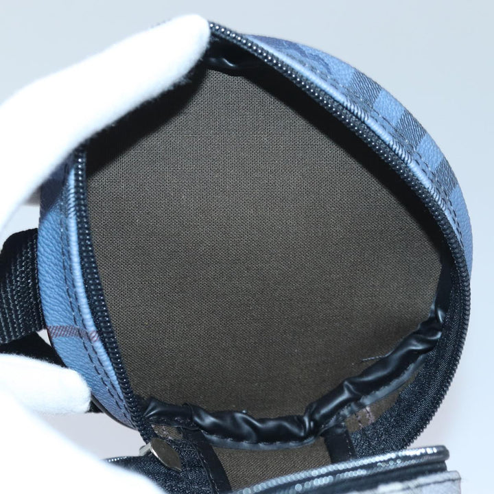 BurberrySs Nova Check Vanity Cosmetic Pouch PVC Leather Blue Auth ep4900