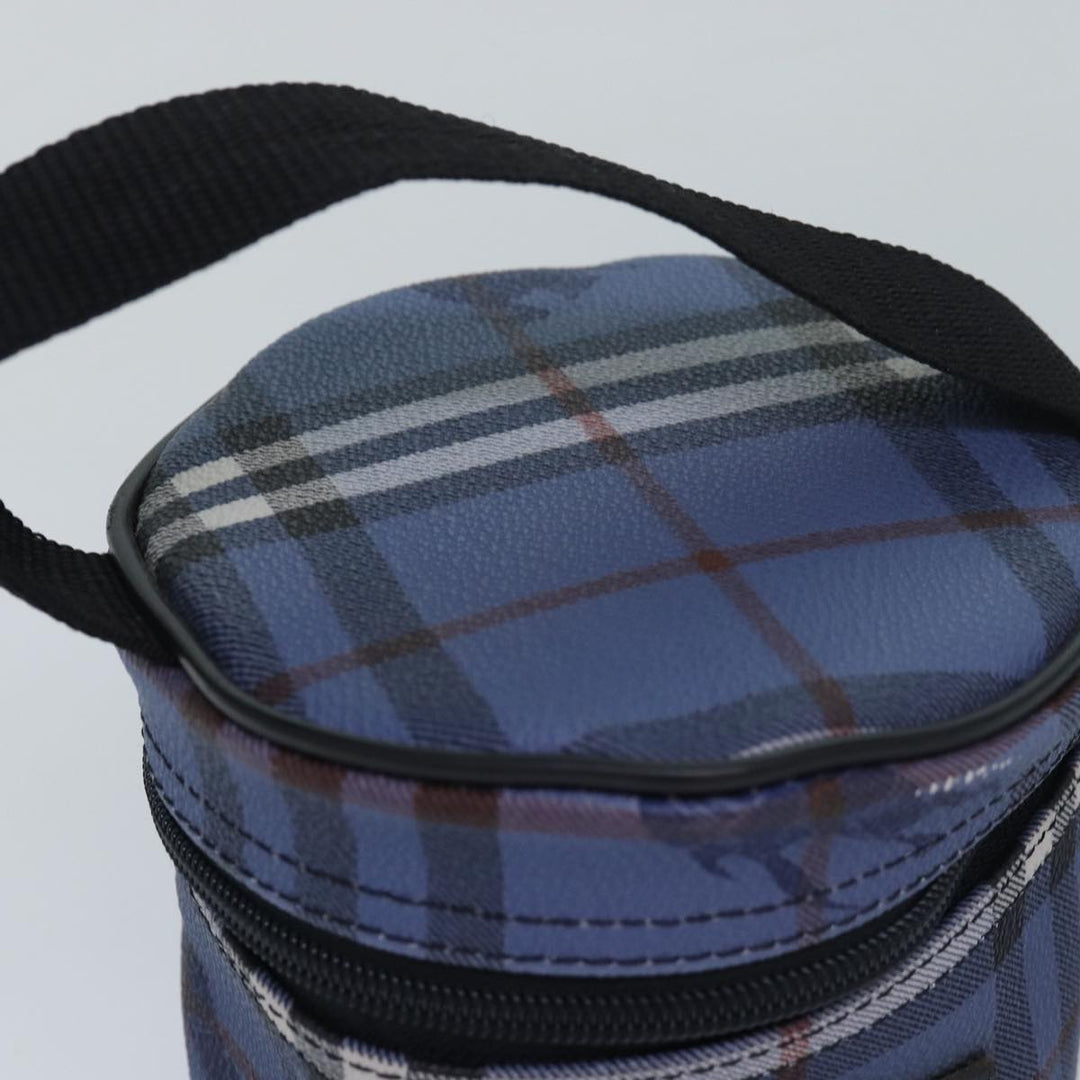 BurberrySs Nova Check Vanity Cosmetic Pouch PVC Leather Blue Auth ep4900