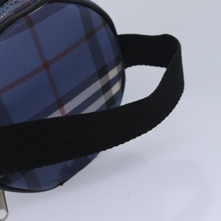 BurberrySs Nova Check Vanity Cosmetic Pouch PVC Leather Blue Auth ep4900